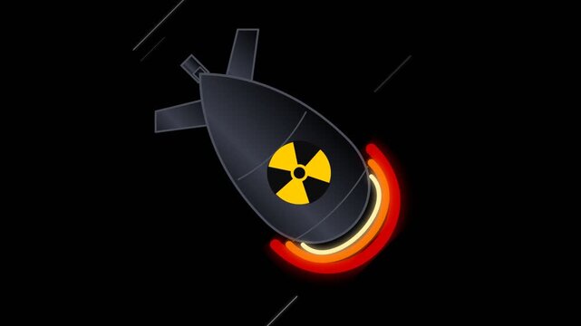 Nuclear bomb explosion in darkness.