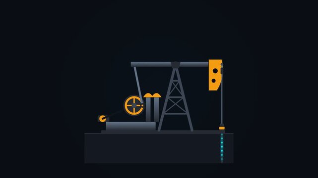 Animated oil pump jack machine.
