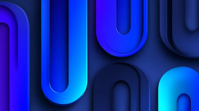 Creative 3D Rounded Oblong Shapes with Blue and Purple Gradients for Modern UI UX Mobile App Background and Stylish Web Design