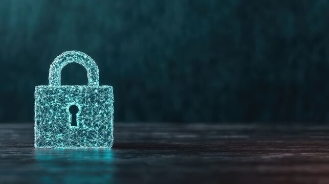 security risk protection Locked folder icon on a computer desktop, dark background, representing data encryption and access control
