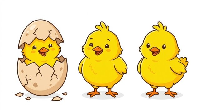 Chick development stages illustration hatching young chick growing chicklet
