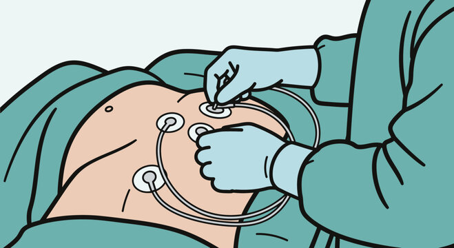 Laparoscopic surgery: Surgeon inserts trocars into patient's abdomen for minimally invasive procedure.