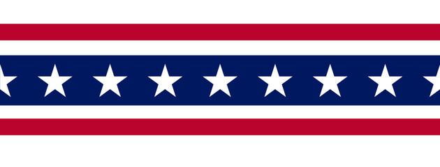 American ribbon , decorative stripes and stars, patriotic element © KR Studio