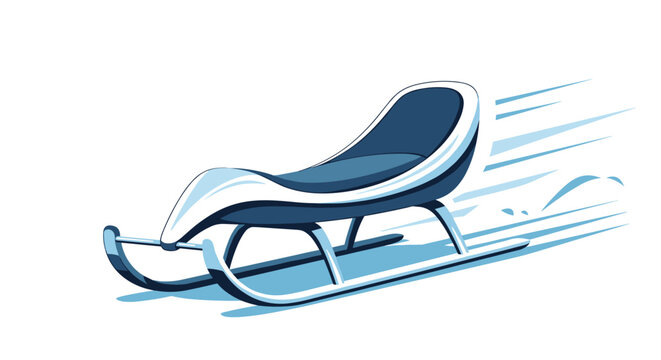 Modern bobsled or luge racing vehicle designed for high-speed winter sports competitions on ice tracks with aerodynamic curves.