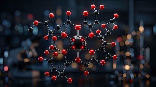 Abstract molecular structure, Science concept, atom model, and molecular background.