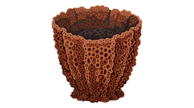 Brown Giant Barrel Sponge Xestospongia muta Reef Illustration