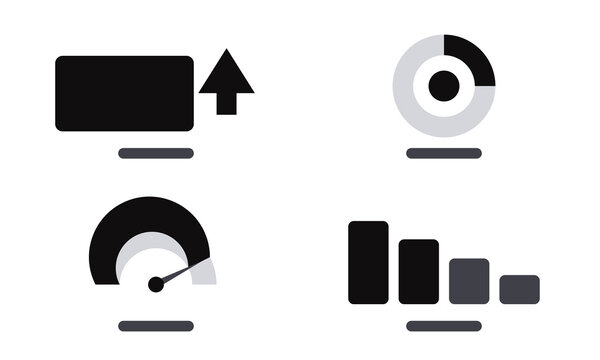 SaaS metrics dashboard icon set, MRR churn NPS LTV editable vector