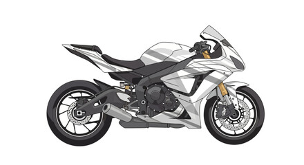 Obraz premium White Sport Motorcycle Illustration