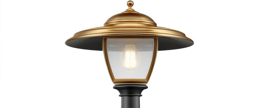 Retro patio lamp on white backdrop classic outdoor lighting fixture