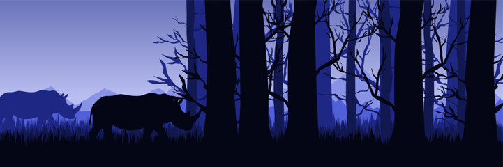 Minimalist dark wilderness animal silhouette template © FahrizalNurMuhammad
