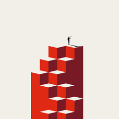 Corporate leadership and business growth vector concept. Symbol of future vision, career opportunity, strategic planning market success. Minimal design eps10 illustration.