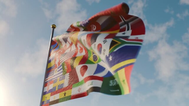 National flag soccer 2026 games waving in sky