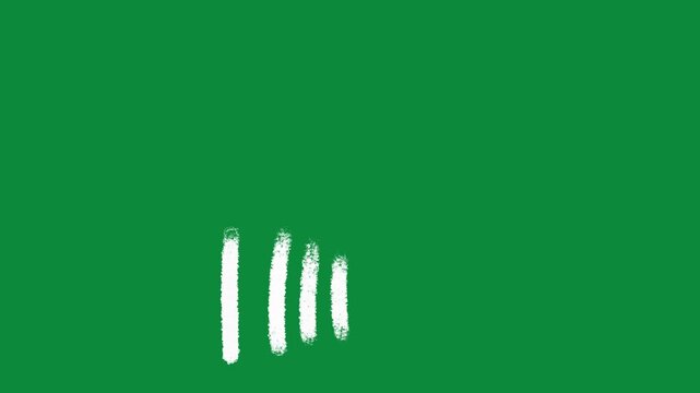 Hand Drawn White Rainbow Arch Animation on Green Screen Minimalist Graphic Overlay