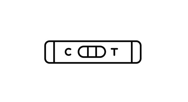 Pregnancy Test Icon: Positive Result with Two Lines on White Background