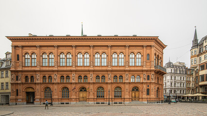 Obraz premium Old Town Squares and Stock Exchange Building in Riga