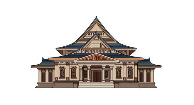 Ornate traditional building with pitched roof and detailed exterior
