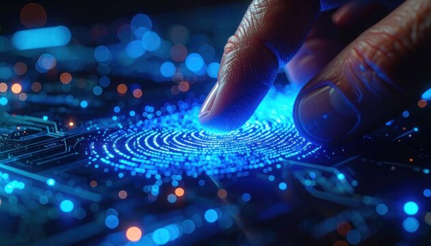 Digital fingerprint illumination, a luminous connection.