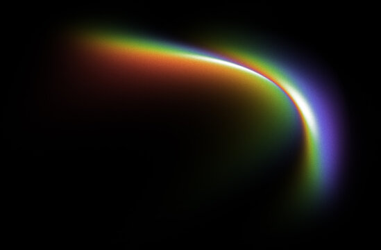 Rainbow Arc Light Flare with Vintage Grainy Texture for Border and Corner Overlays