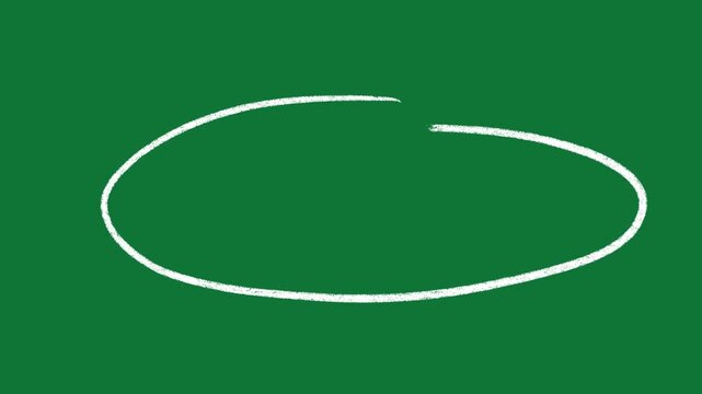 Hand-Drawn Circle Highlight Emphasis Oval 2D Animation on Green Screen
