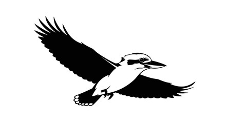 Fototapeta premium Kingfisher Bird in Flight Silhouette.