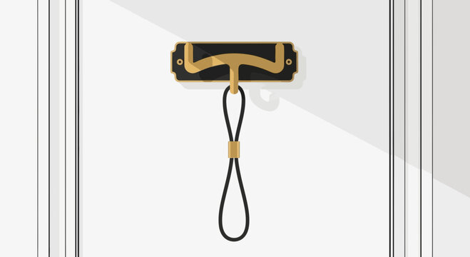 Elegant Black and Gold Door Handle with Decorative Rope