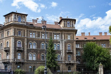 Fototapeta premium Budapest, Hungary, typical Hungarian building in the historic center of the Hungarian capital