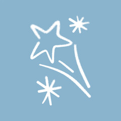 Fototapeta premium Minimal vector vacation emblem with sun, waves and seagulls, stars in spray paint style. Hand drawn summer icon with grainy texture for travel, vacation, beach branding and seasonal design.