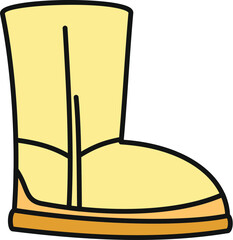 Yellow cozy fleece boot offering warmth and comfort © anatolir