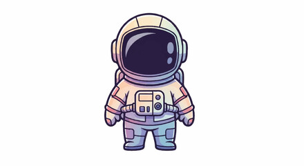 Obraz premium Cute Cartoon Astronaut Character Illustration.