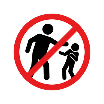 no physical bullying prohibited vector icon
