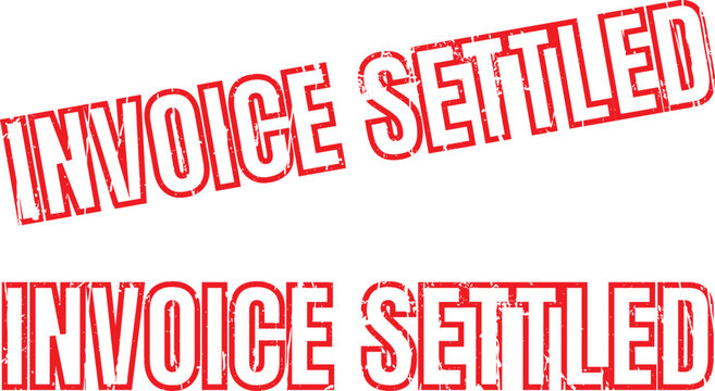 Two red rubber stamps imprinted with 'INVOICE SETTLED' on a white background.