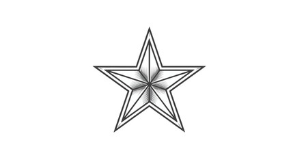 Obraz premium Shiny silver five-pointed star with metallic 3D faceted design, geometric shape icon isolated on white background