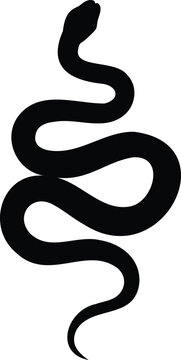 snake silhouette, Snake silhouette vector icon, black cobra and anaconda symbols, curved serpent illustration, isolated reptile logo design