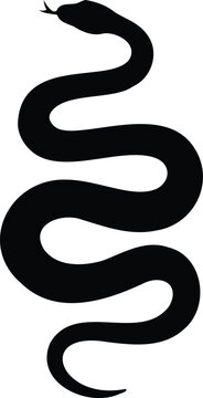 snake silhouette, Snake silhouette vector icon, black cobra and anaconda symbols, curved serpent illustration, isolated reptile logo design