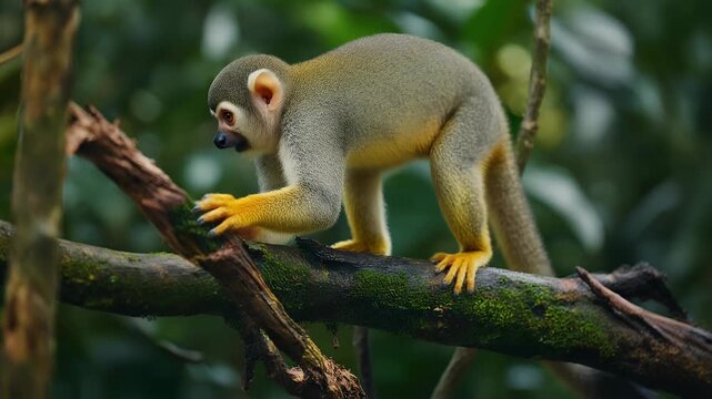 A curious primate amidst verdant foliage