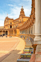 Fototapeta premium Sevilla. Plaza de Espana, Spain. Travel and tourism 