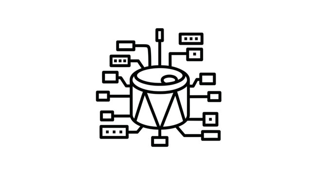 Digital Drum Machine Icon: Electronic Music Production and Beat Making