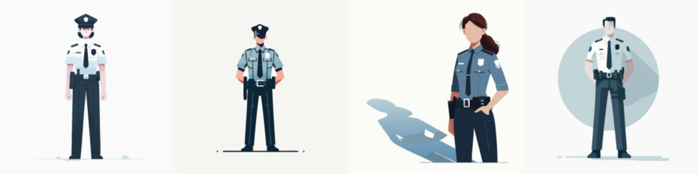 Police Officers in Uniform Standing 1.