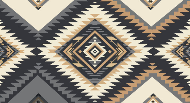 woven aztec patterns create a bold tribal design and southwestern geometric background for seamless textile texture