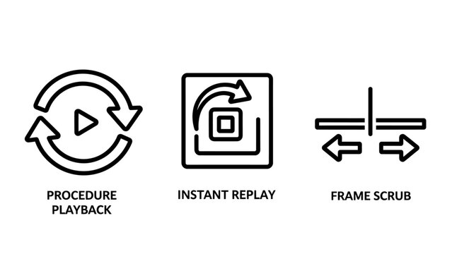 Playback control icons with line art playback interface multimedia software technology experience illustration minimalist collection broadcast recording operation function