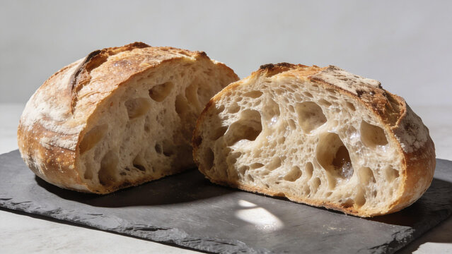 Sourdough Bread Open Crumb Structure Cross Section