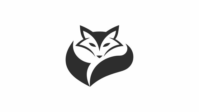 Black fox head logo, vector illustration, animal icon, graphic symbol