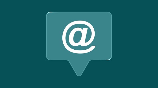 Email Notification Bubble with At Symbol Icon Animation. Digital Communication Icon with Email Address Symbol.