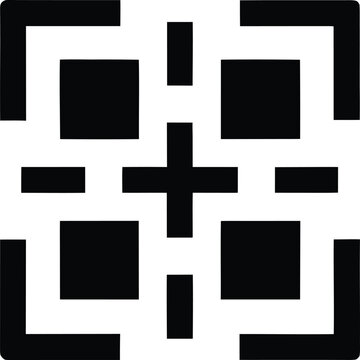 qr code matrix silhouette vector illustration on transparent background