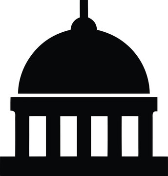 national archives rotunda silhouette vector illustration on transparent background