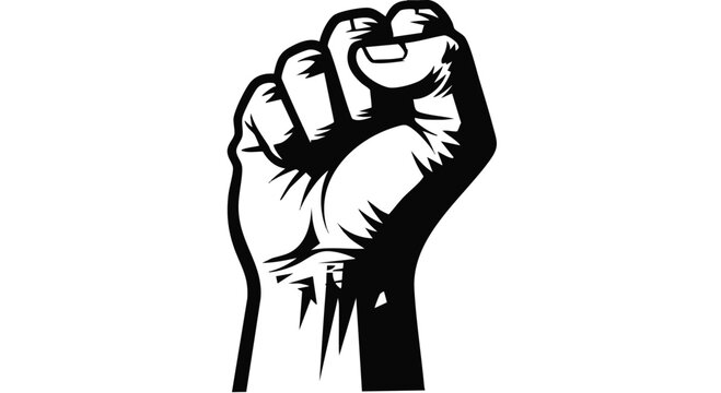 Worker solidarity vector illustration with raised fist symbolizing unity and protest
