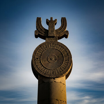 Aksum stone pillar with ancient carvings