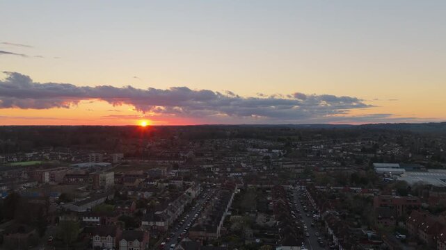 Fly over Reading West aerial shot