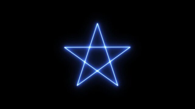 Neon blue star of david