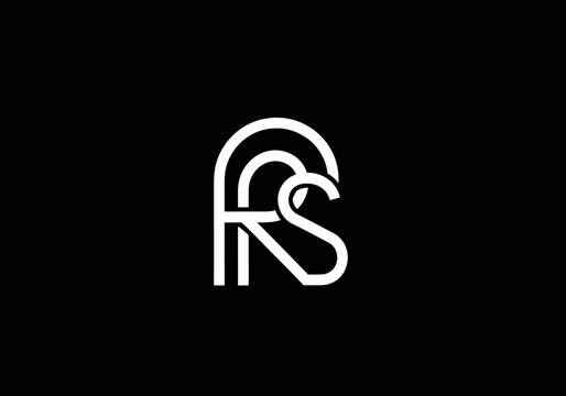 Minimalist white monogram logo with letters R and S